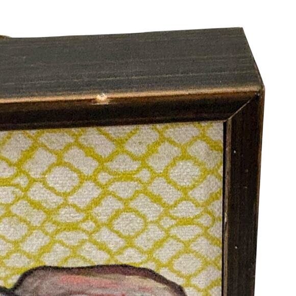 Eli Halpin “Trendy Trunk” Elephant Wall Art 5.5”x7 Framed Canvas Print GreenBox - Picture 6 of 6